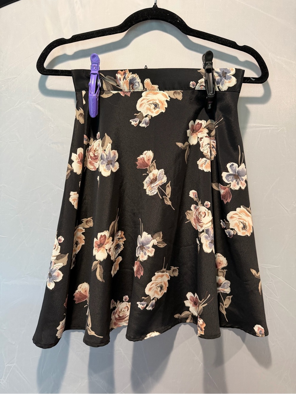 Black Floral Skater Skirt Size 5/6